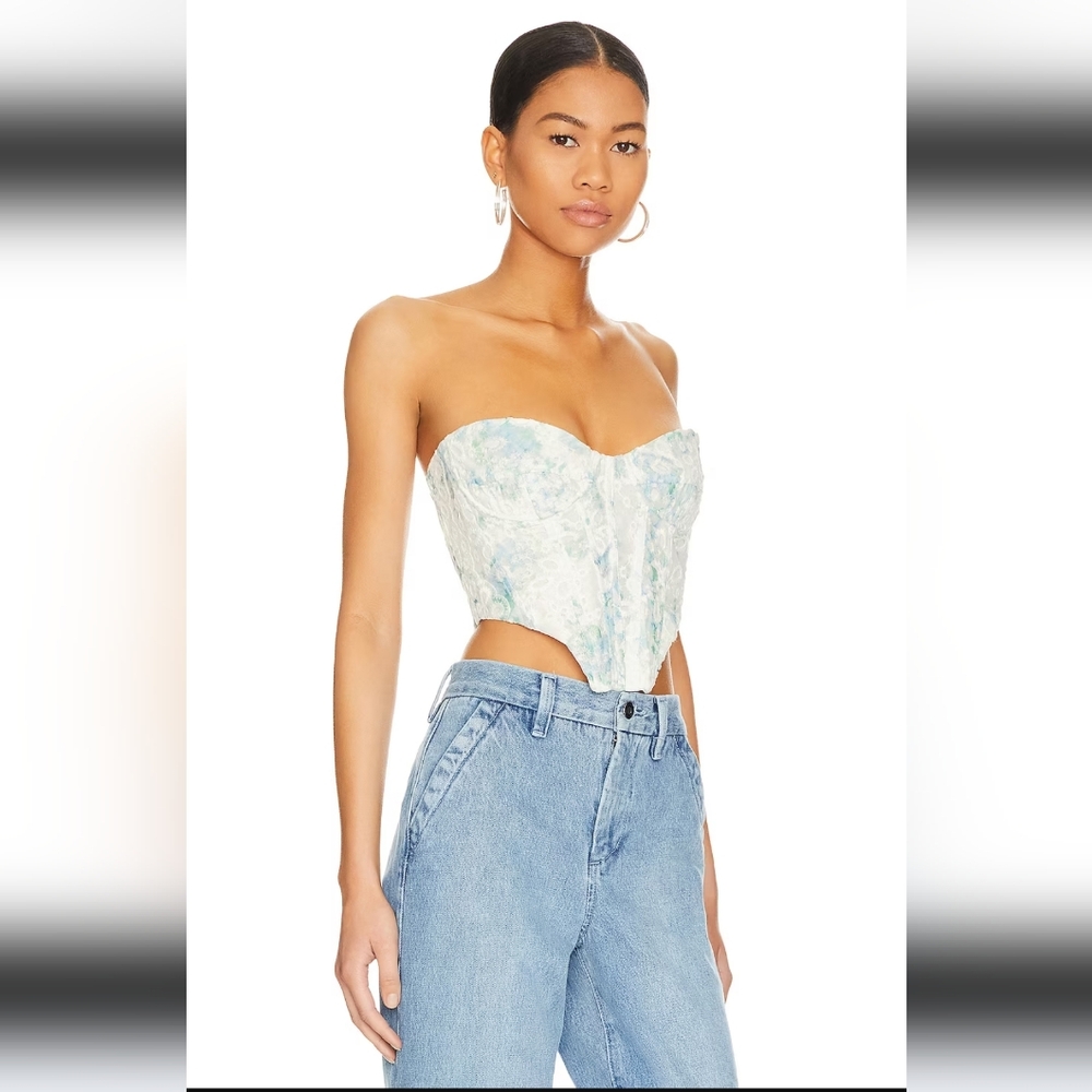 Bardot Lila Bustier Top in Water Floral